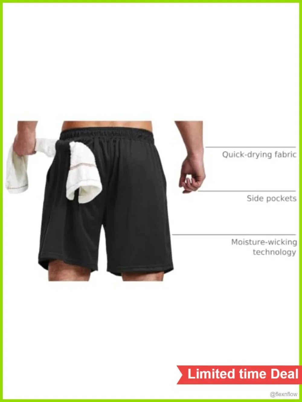 5 Pack Men's 7 Inch Quick Dry Athletic Shorts with Pockets & Drawstring